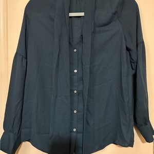 LOFT Deep Teal Button Down Shirt